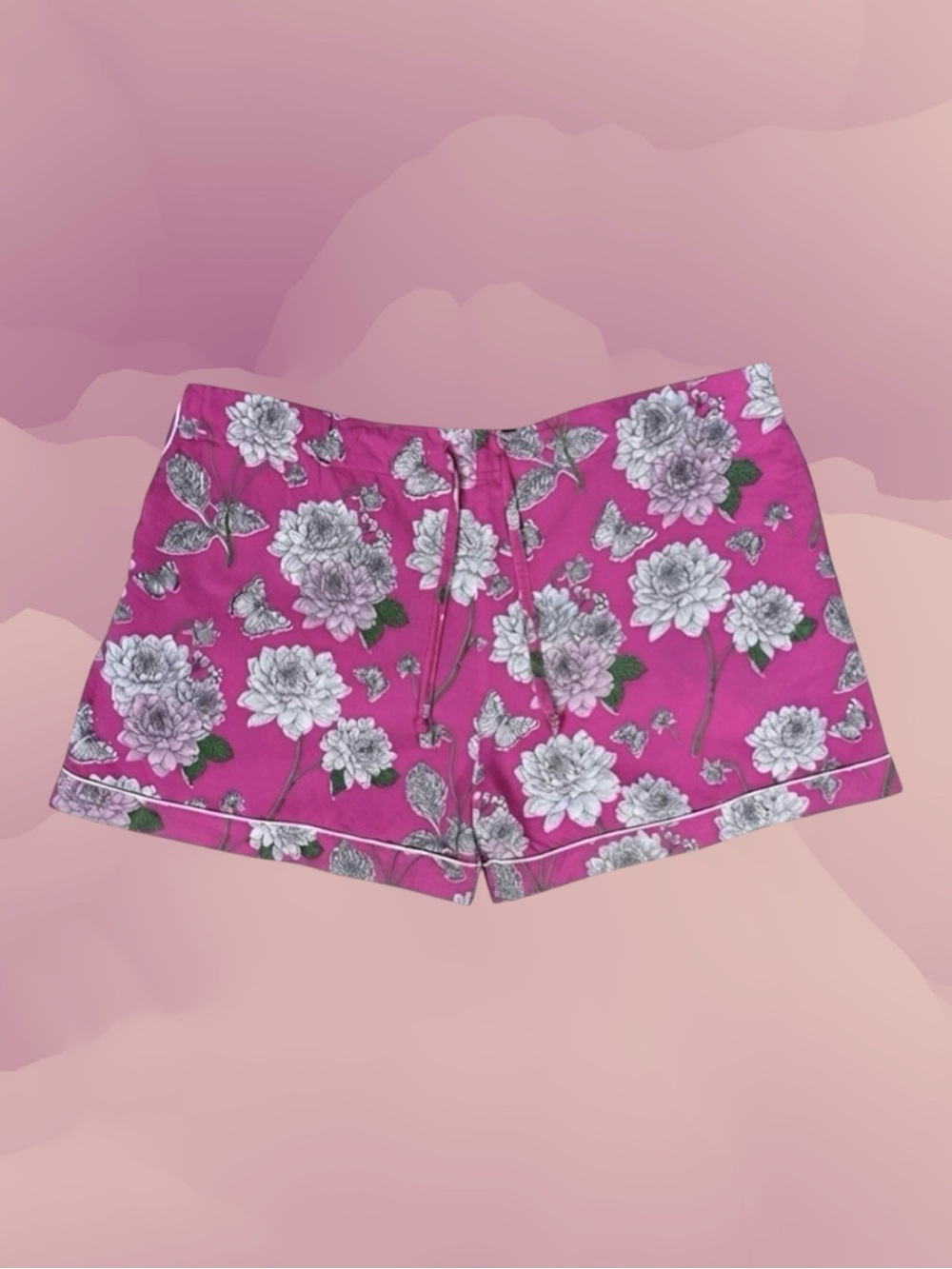 Mahogany 100% Cotton Boho Cottagecore Floral Butterfly Maximalist Shorts XL